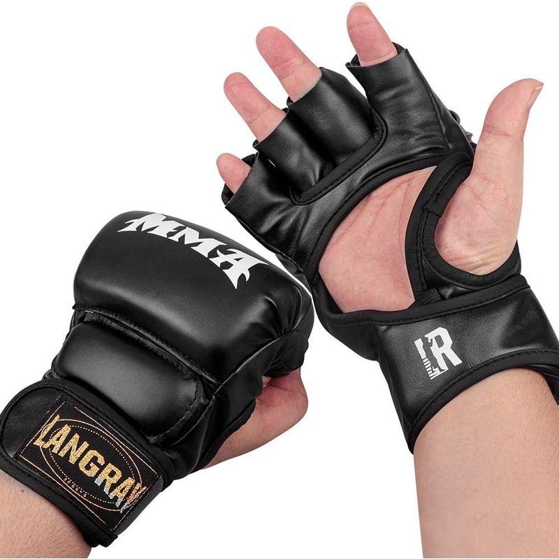 完成品 LangRay オープンフィンガー グローブ 手袋 ムエタイ 空手 テコンドーなど 総合格闘技 ボクシンググローブ ボクシング MMA トレ  パンチングミット