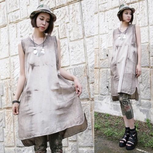 ワンピース レディース チュニック ノースリーブ 個性的 ウォッシング 春 モード系 個性的 40代 ファッション エモ系 Webrotech Co Za