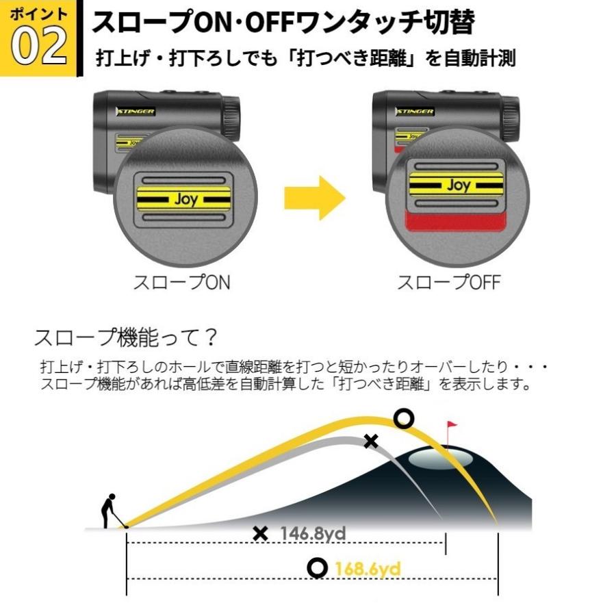 レーザー距離計 ゴルフ ミニ コンパクト 充電式 レーザー距離計測器 ゴルフスコープ スティンガージョイ STINGER Joy 傾斜モード |  | 04
