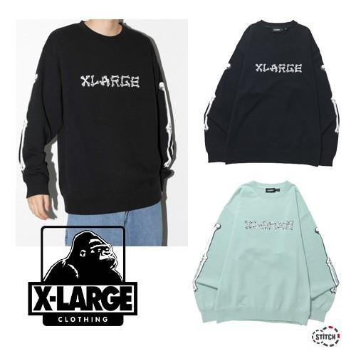 セール エクストララージ スウェット クルーネック X Large Bone Logo Crewneck Sweat トレーナー ブラック ライトブルー Xlarge メンズ 正規販売店舗 Stitch 通販 Yahoo ショッピング