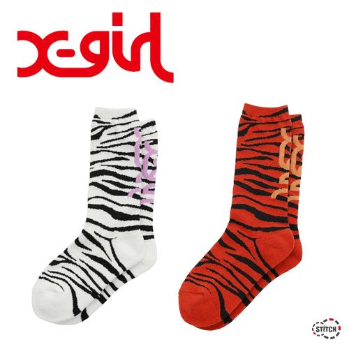 エックスガール ソックス 靴下 X Girl Zebra Socks ゼブラ柄 ホワイト ブラウン レディース Xgirl正規販売店 新品 Stitch 通販 Yahoo ショッピング