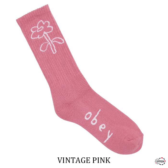 OBEY オベイ OBEY SPRING FLOWER SOCKS 100260175 スプリング フラワー ソックス メンズ 靴下 花 ブランド ワンポイント ハイソックス グラフィック 正規取扱店｜stitch-2004｜05