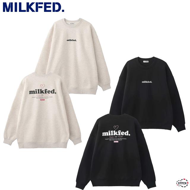 セール MILKFED. ミルクフェド COOPER HEART LOGO SWEAT TOP