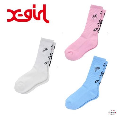 セール エックスガール 靴下 X Girl Cursive Logo Rib Socks カーシブロゴリブソックス レディース Xgirl 正規販売店 Stitch 通販 Yahoo ショッピング