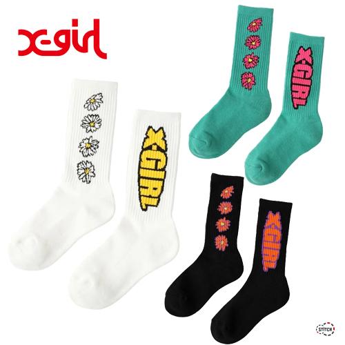 X Girl Daisy Rib Socks エックスガール デイジーリブソックス 靴下 レディース Xgirl正規販売店 Stitch 通販 Yahoo ショッピング