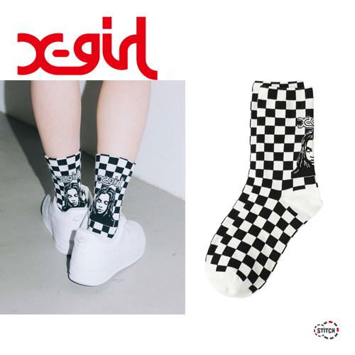 X Girl エックスガール Face Checkered Socks フェイスチェッカーソックス レディース 靴下 Xgirl 正規販売店 Stitch 通販 Yahoo ショッピング