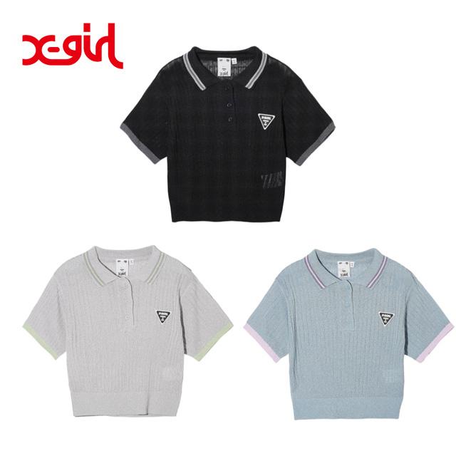 X-girl セール エックスガール RIB KNIT POLO 105242015004 X-girl セール エックスガール RIB KNIT POLO 105242015004
