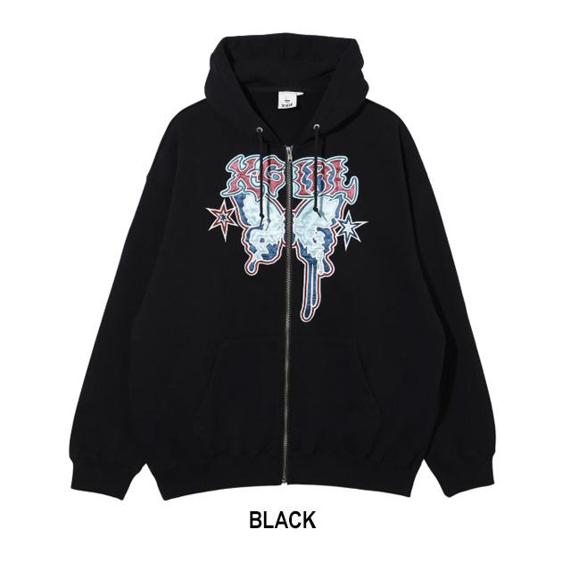 X-girl エックスガール BUTTERFLY ZIP UP HOODIE 105243012003 X-girl エックスガール BUTTERFLY ZIP UP HOODIE 105243012003