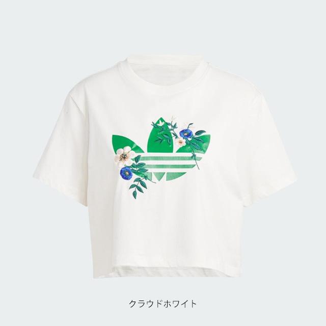 adidas originals アディダスオリジナルス レディース ファッション グラフィック フローラル トレフォイル Tシャツ IS3870 半袖tee 短め丈 正規取扱店｜stitch-2004｜02