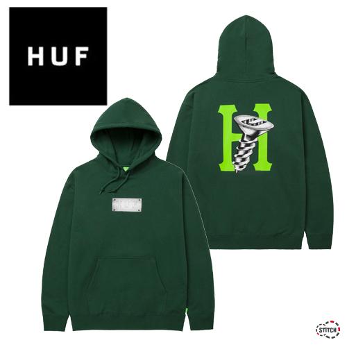 セール HUF ハフ HARDWARE HOODIE PF00523 ハードウェア フーディー パーカー メンズ スウェット グリーン