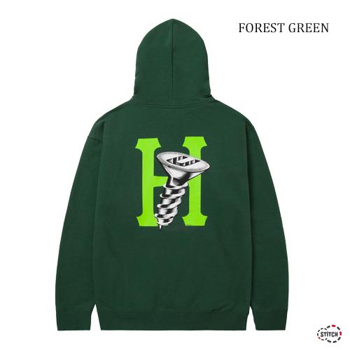 セール HUF ハフ HARDWARE HOODIE PF00523 ハードウェア フーディー パーカー メンズ スウェット グリーン