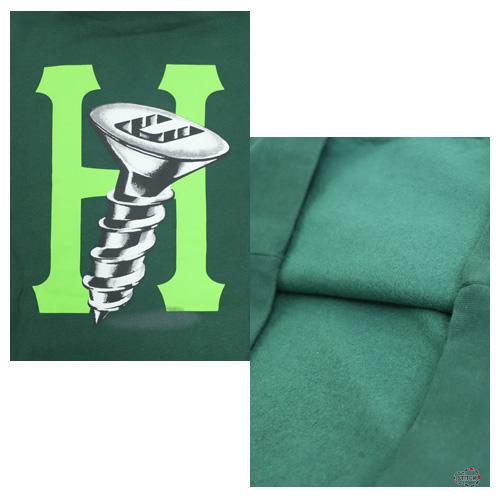 セール HUF ハフ HARDWARE HOODIE PF00523 ハードウェア フーディー パーカー メンズ スウェット グリーン