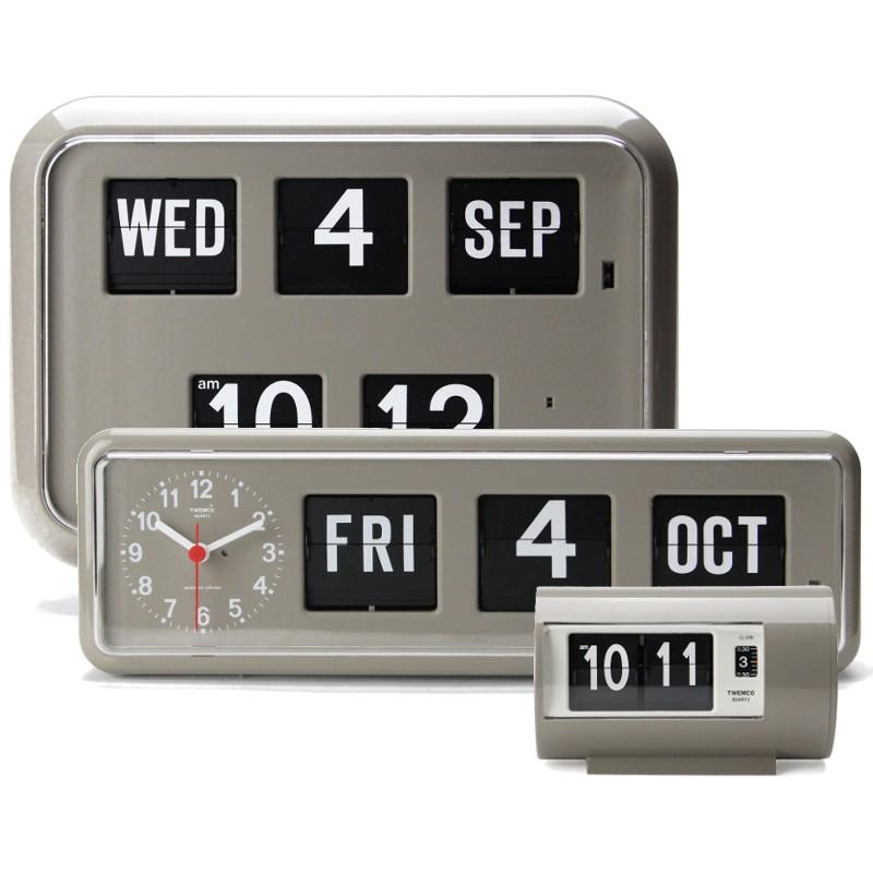 Twemco Calendar Clock #BQ-38 トゥエンコ カレンダークロック・グレー