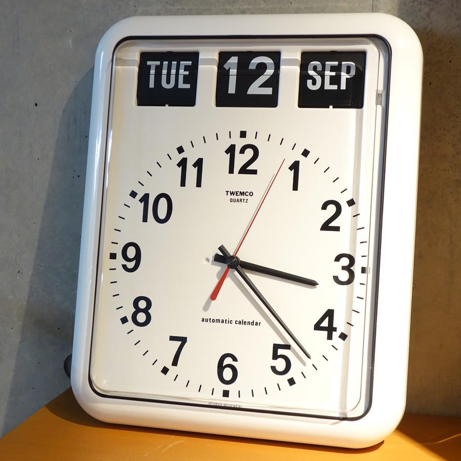 Twemco Calendar Clock #BQ-12・ホワイト トゥエンコ カレンダー