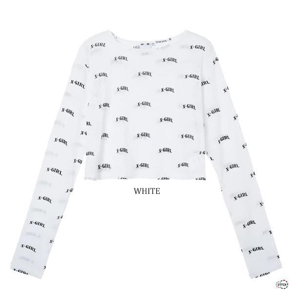 X-girl（エックスガール） セール LOGO SHEER CROPPED TOP
