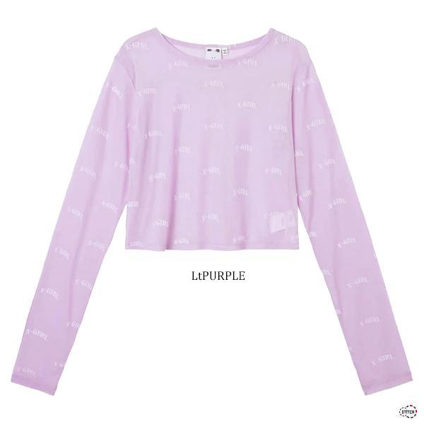 X-girl（エックスガール） セール LOGO SHEER CROPPED TOP