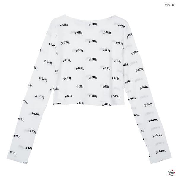 X-girl（エックスガール） セール LOGO SHEER CROPPED TOP