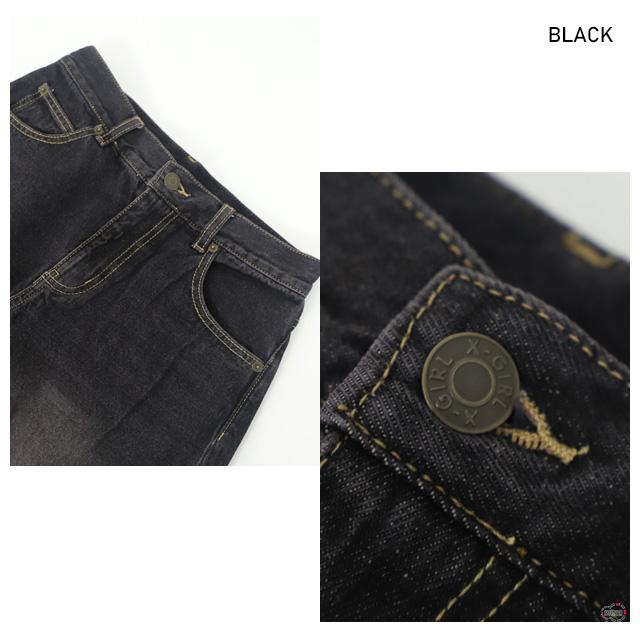セール X-girl LOW RISE DISTRESSED DENIM PANTS 105244031005 ローライズディストレスデニムパンツ ボトムス 長ズボン 黒 ダメージ加工 ワイド XGIRL正規取扱店