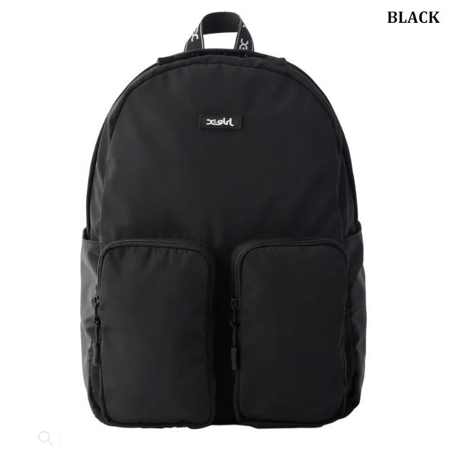 【新品】X-girl エックスガール バッグ リュック バックパック ブラック X-girl（エックスガール） LOGO JACQUARD TAPE BACKPACK 105251053009
