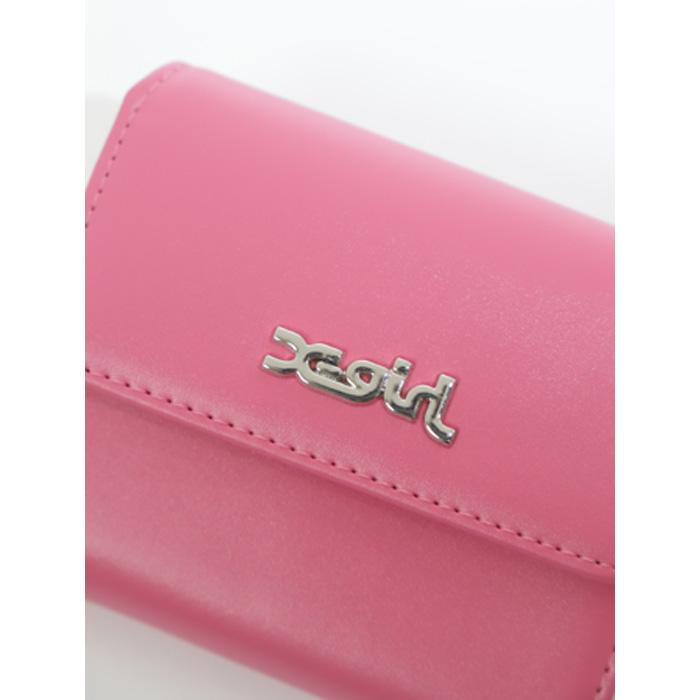 レザーウォレット ミニ　ピンク X-girl（エックスガール） FAUX LEATHER MINI WALLET 105251054004