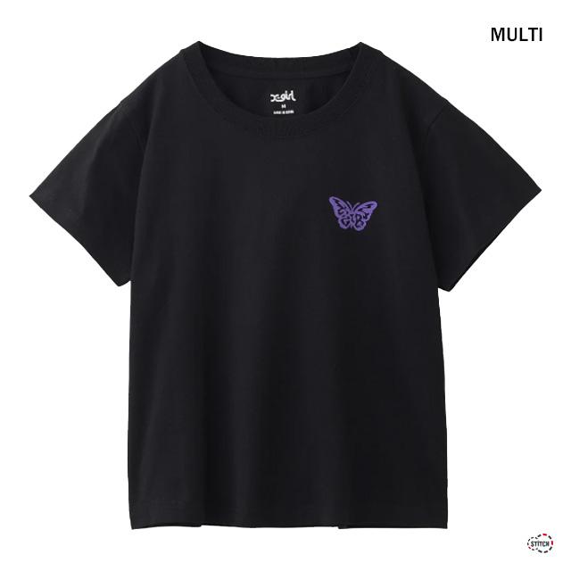 X-girl（エックスガール） セール LOGO AND BUTTERFLY 2P S/S BABY TEE