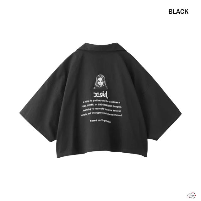 X-girl（エックスガール） セール FACE OPEN COLLAR CROPPED SHIRT