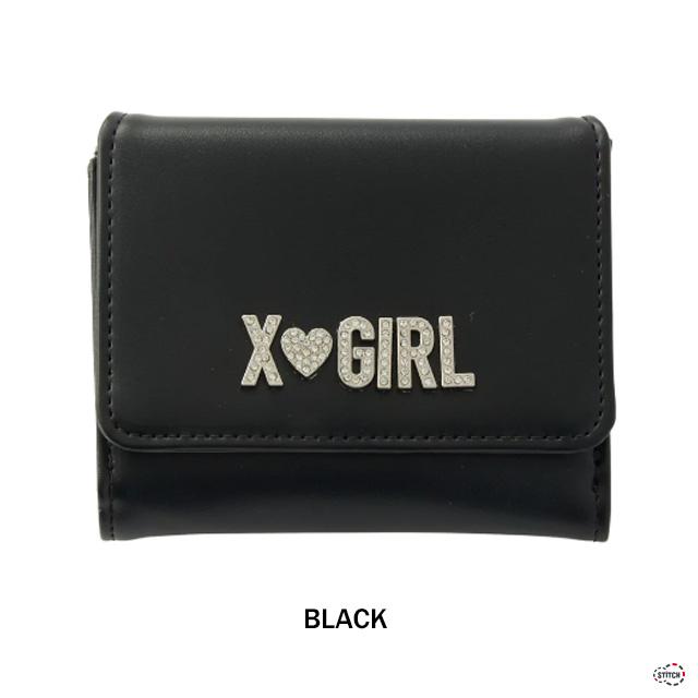 X-girl（エックスガール） RHINESTONE LABEL MINI WALLET 105252054013