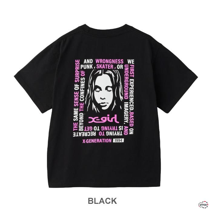 X-girl（エックスガール） セール MESSAGE BOX FRAMED FACE S/S TEE