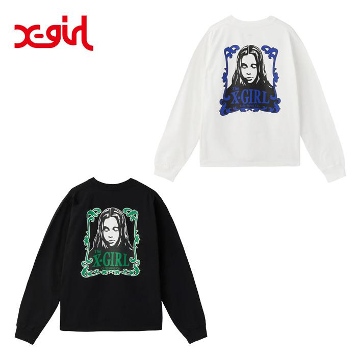 X-girl（エックスガール） セール ORNAMENT FACE L/S TEE 105253011015