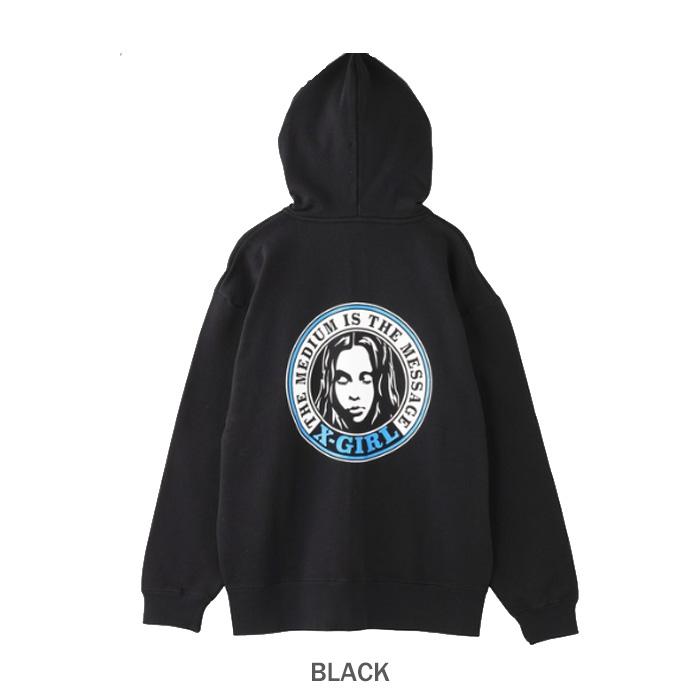 X-girl（エックスガール） CIRCLE LOGO AND FACE ZIP UP SWEAT HOODIE