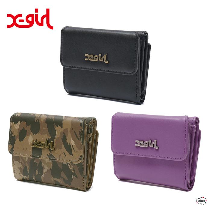 X-girl（エックスガール） MILLS LOGO FAUX LEATHER MINI WALLET