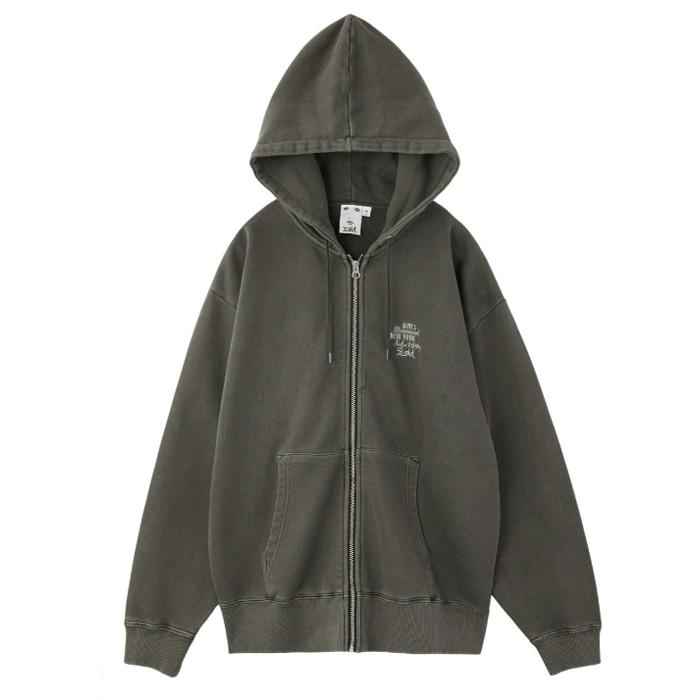 X-girl（エックスガール） MIX LOGO＆FACE FADED ZIP UP SWEAT HOODIE