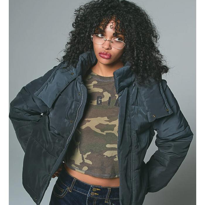  girl トミーガール＊ムーン風ジャケット X-girl（エックスガール） セール FADED 2WAY PADDED JACKET