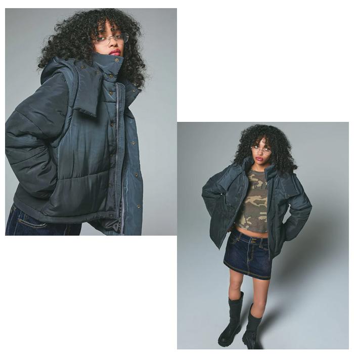 X-girl（エックスガール） セール FADED 2WAY PADDED JACKET