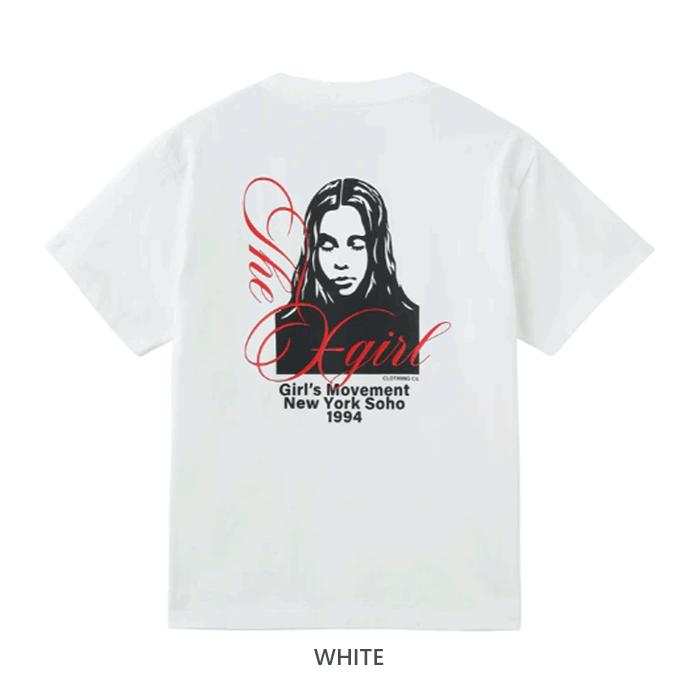 X-girl（エックスガール） X-girl CURSIVE SCRIPT LOGO AND FACE S/S