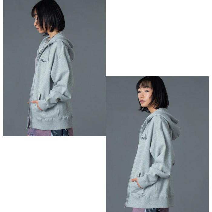 X-girl（エックスガール） RHINESTONE LOGO AND FACE ZIP UP SWEAT