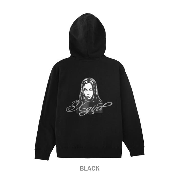 X-girl（エックスガール） RHINESTONE LOGO AND FACE ZIP UP SWEAT