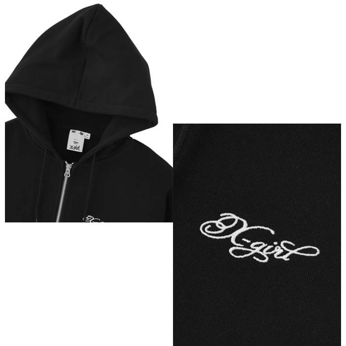 X-girl（エックスガール） RHINESTONE LOGO AND FACE ZIP UP SWEAT