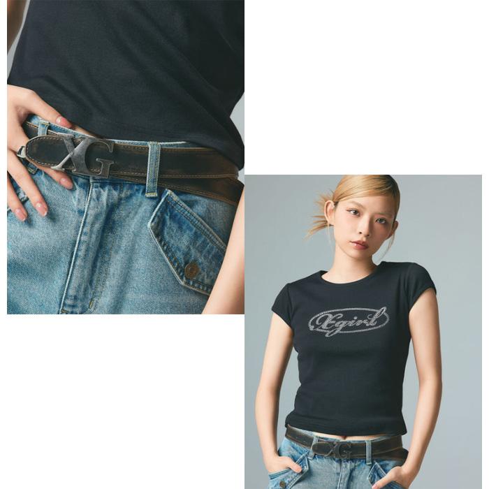 X-girl（エックスガール） XG EMBLEM CLASP FAUX LEATHER BELT