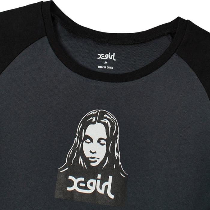 X-girl（エックスガール） X-girl FACE RAGLAN S/S BABY TEE