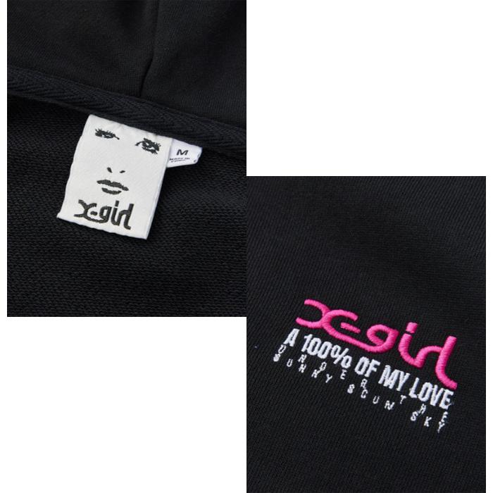 X-girl（エックスガール） X-girl FACE BOX AND MESSAGE ZIP UP SWEAT