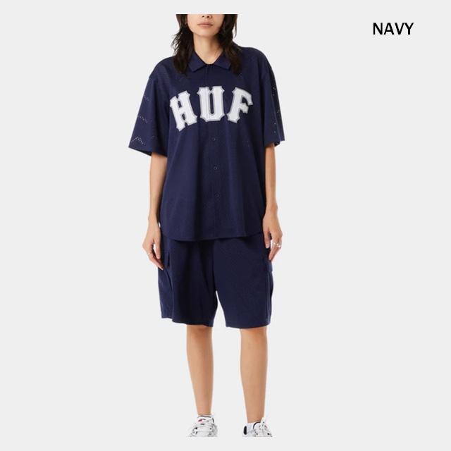 HUF メッシュセットアップ HUF（ハフ） セール ARCH MESH BUTTON UP BU00237SP25 アーチメッシュ