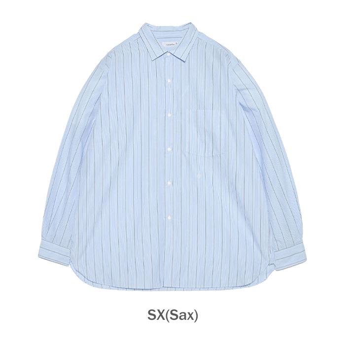 nanamica ナナミカ ロングスリーブ ウィンド シャツ ブルー　S nanamica（ナナミカ） 【mens/womens】 Regular Collar Stripe Wind