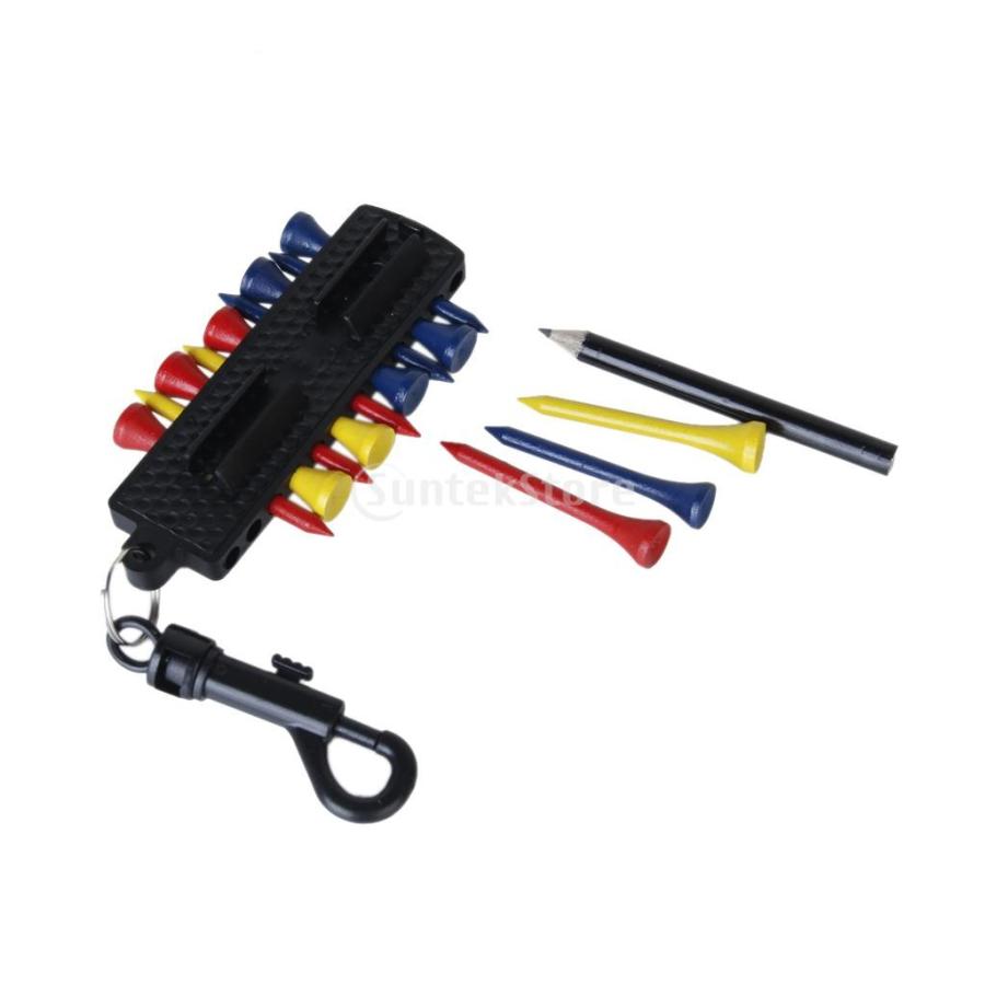 プラスチック製 12個ゴルフティー+ボールマーカー +ゴルフ鉛筆 +