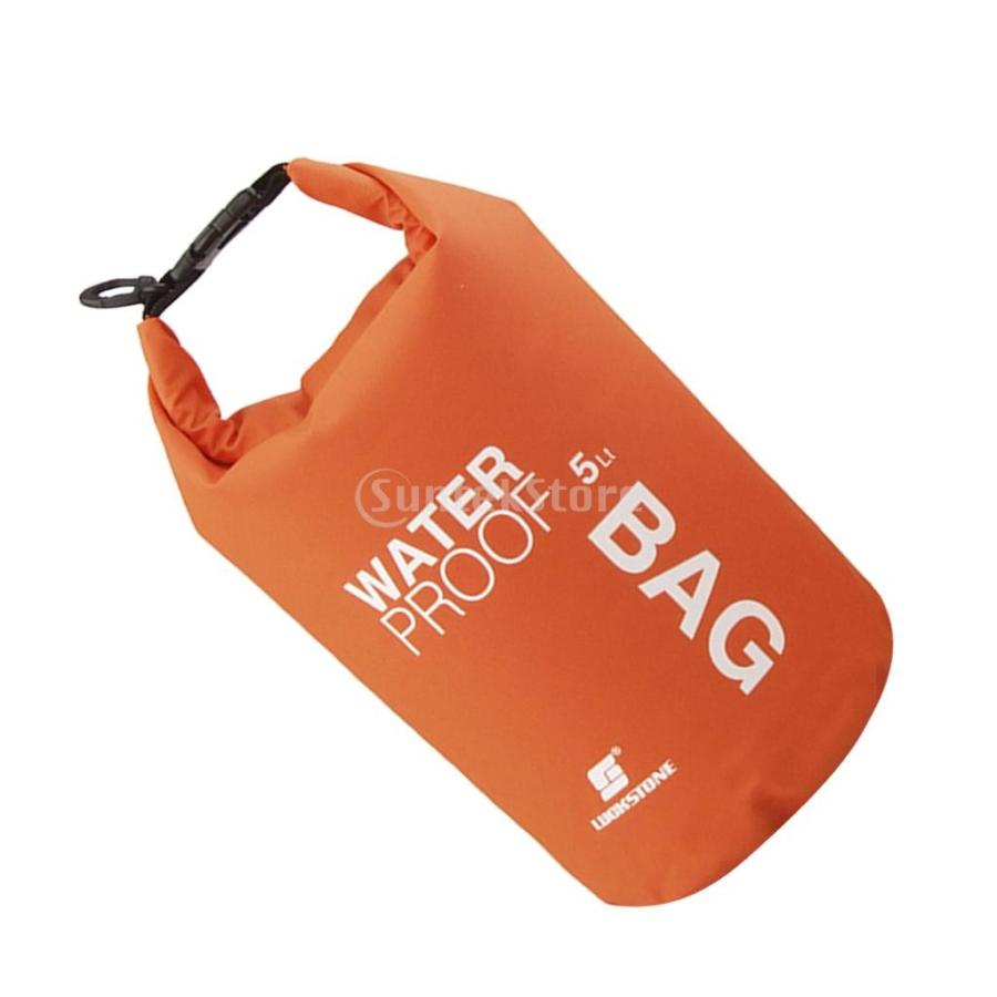 5L 防水アウトドアードライバッグ ドライチューブ  袋 バッグ 濡れ物入れ サーフィン ダイビング ウェットスーツ ウォータープロテクトバッグ (オレンジ)｜stk-shop｜11