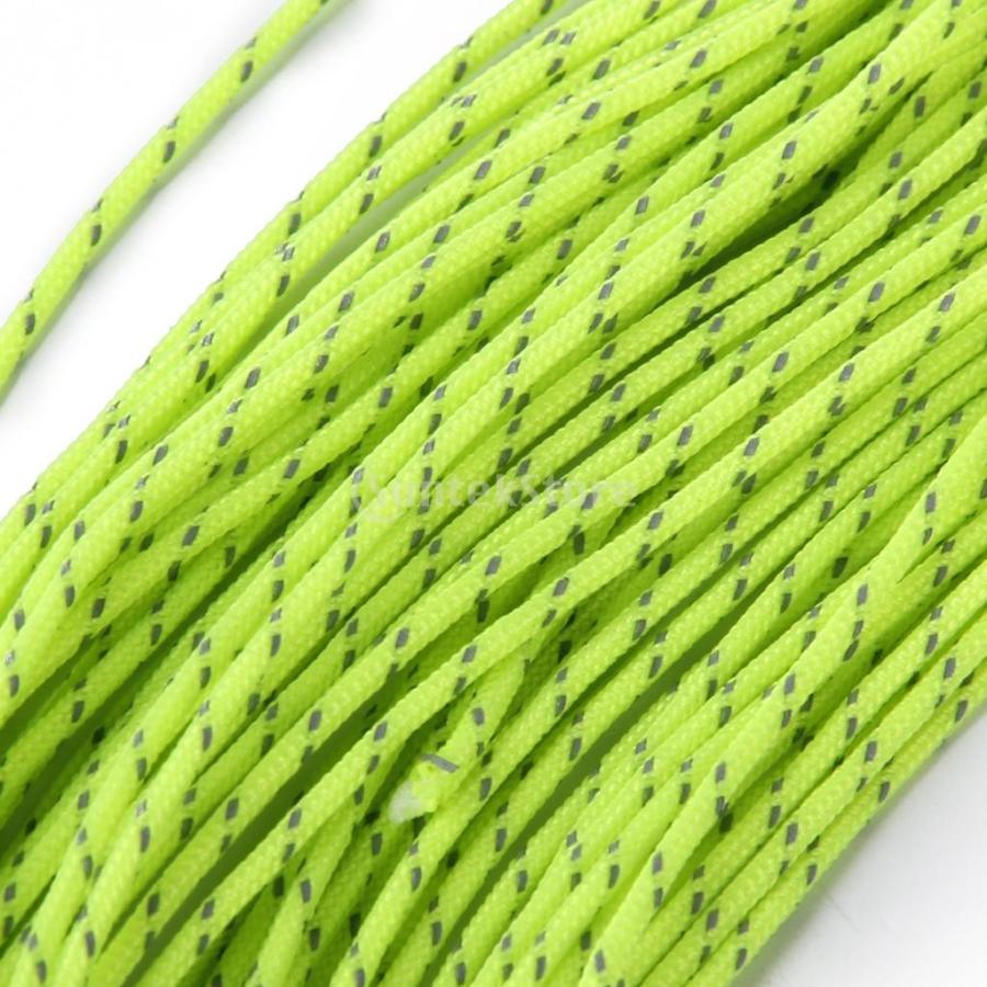 ノーブランド品 テント用 蛍光ロープ アウトドア 20m グリーン