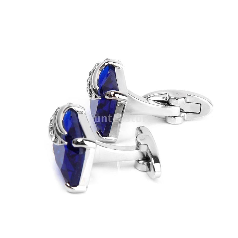 装飾品 ブルー宝石 クリスタル ビジネス スーツシャツカフス カフス