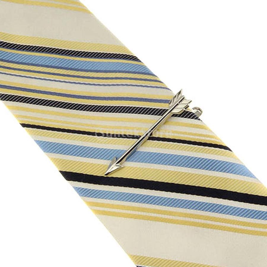 銀色 メンズ ネクタイピン ネクタイクリップ 矢型 矢印形 : STK