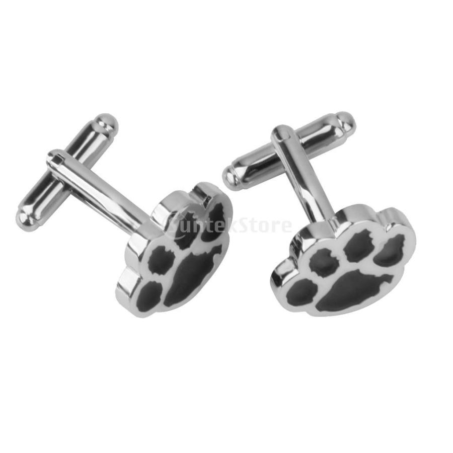 カフスボタン カフリンクス 銅 メンズ 可愛い 活発感 犬の足跡型 1ペア