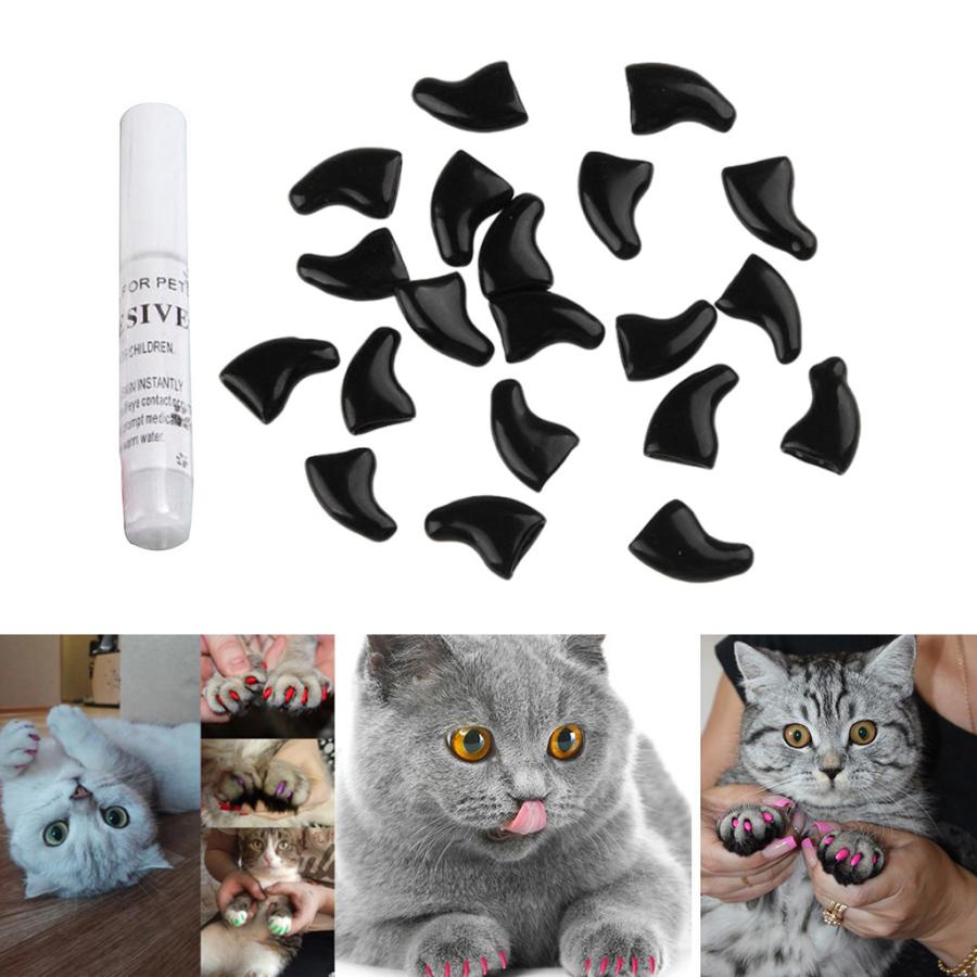 ペットの犬のための20個のネイルキャップグルーミング猫の足の爪Lブラック :14001751:STKショップ - 通販 - Yahoo!ショッピング
